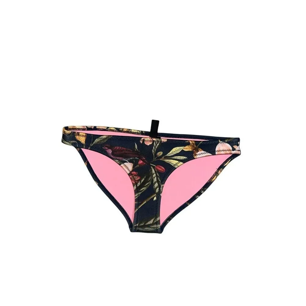 NEW WITHOUT TAGS Triangl Womens navy blue with a pink and yellow floral pattern